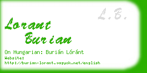 lorant burian business card